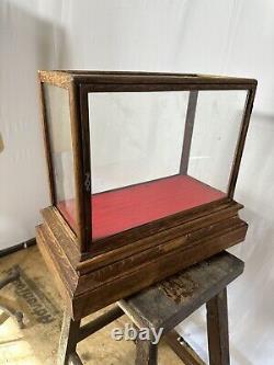 Antique Small Jewlers Cabinet Wood Display Case General Store Jewlery Bakery Oak