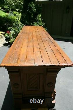 Antique Southern Heart Pine General Store Mercantile Sales Counter Ca. 1870's
