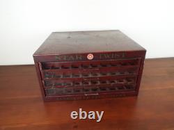 Antique Star Twist Mercerized Sewing Thread Display Store Case 1920s American