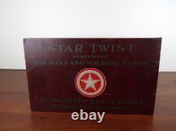 Antique Star Twist Mercerized Sewing Thread Display Store Case 1920s American