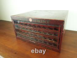 Antique Star Twist Mercerized Sewing Thread Display Store Case 1920s American