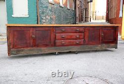 Antique Store Counter Bar Wood Countertop Kitchen island primitive country