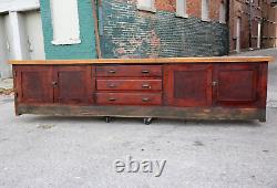 Antique Store Counter Bar Wood Countertop Kitchen island primitive country