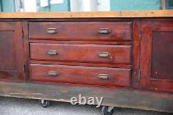 Antique Store Counter Bar Wood Countertop Kitchen island primitive country