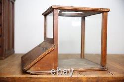 Antique Store Counter Candy Peanut Dispenser Glass Display Case wood cabinet VTG