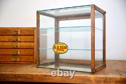 Antique Store Counter Display Case Glass Wood apothecary cabinet vintage Cigars