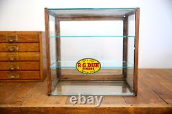 Antique Store Counter Display Case Glass Wood apothecary cabinet vintage Cigars