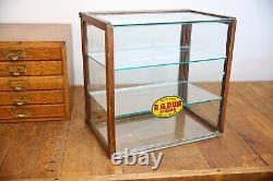 Antique Store Counter Display Case Glass Wood apothecary cabinet vintage Cigars