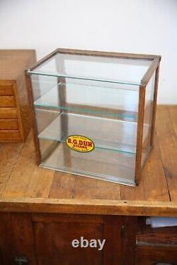 Antique Store Counter Display Case Glass Wood apothecary cabinet vintage Cigars