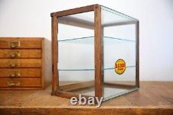 Antique Store Counter Display Case Glass Wood apothecary cabinet vintage Cigars