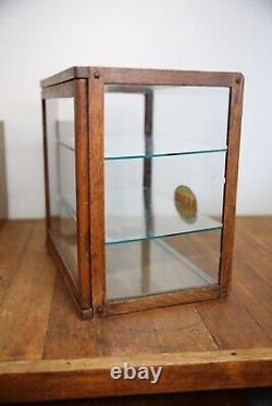 Antique Store Counter Display Case Glass Wood apothecary cabinet vintage Cigars