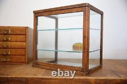 Antique Store Counter Display Case Glass Wood apothecary cabinet vintage Cigars