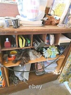 Antique Store Counter Display Case Wood & Glass 7 X 3.5 Foot Pick Up Only 76067