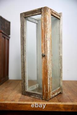 Antique Store Counter Display Case Wood apothecary cabinet vintage Glass