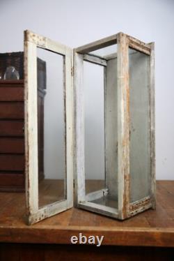Antique Store Counter Display Case Wood apothecary cabinet vintage Glass