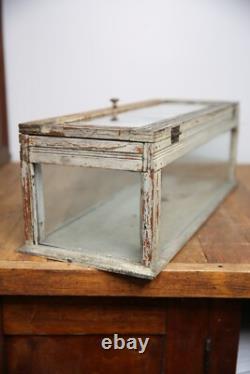 Antique Store Counter Display Case Wood apothecary cabinet vintage Glass