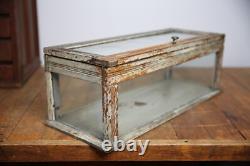 Antique Store Counter Display Case Wood apothecary cabinet vintage Glass