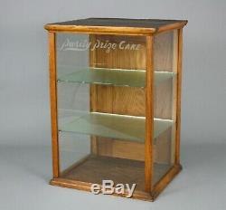 Antique Store Display Case, Purity Prize Cake, Oak & Glass, Early 20th Century