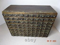 Antique Store Tiny Haberdasher Cabinet Case Storage 90 drawers 11.5 x 8.5 x 5