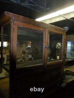 Antique Victorian Oak Tower Style Country Store Counter Top Display Showcase