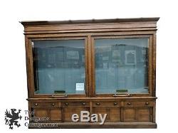 Antique Victorian Quartersawn Oak General Store Display Case Apothecary Cabinet