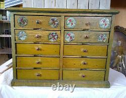 Antique Vintage 10 Drawer Oak Stafford's Typewriter Ribbon Store Display Cabinet