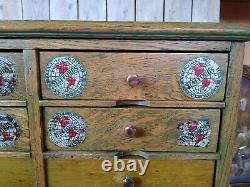 Antique Vintage 10 Drawer Oak Stafford's Typewriter Ribbon Store Display Cabinet