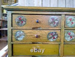 Antique Vintage 10 Drawer Oak Stafford's Typewriter Ribbon Store Display Cabinet