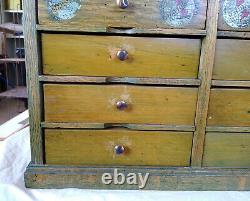 Antique Vintage 10 Drawer Oak Stafford's Typewriter Ribbon Store Display Cabinet