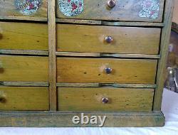 Antique Vintage 10 Drawer Oak Stafford's Typewriter Ribbon Store Display Cabinet