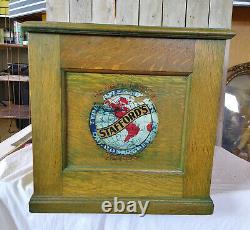 Antique Vintage 10 Drawer Oak Stafford's Typewriter Ribbon Store Display Cabinet