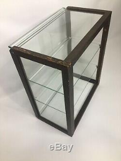 Antique Vintage Wood Oak Glass Display Case Showcase Counter Top General Store