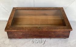 Antique Vintage Wooden Glass General Store Display Case Box