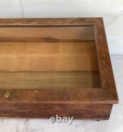 Antique Vintage Wooden Glass General Store Display Case Box