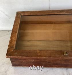 Antique Vintage Wooden Glass General Store Display Case Box