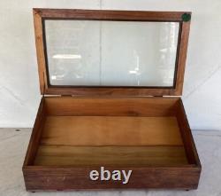 Antique Vintage Wooden Glass General Store Display Case Box