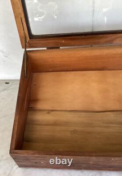 Antique Vintage Wooden Glass General Store Display Case Box