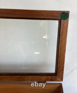 Antique Vintage Wooden Glass General Store Display Case Box