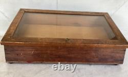 Antique Vintage Wooden Glass General Store Display Case Box