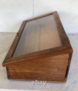 Antique Vintage Wooden Glass General Store Display Case Box