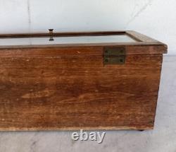 Antique Vintage Wooden Glass General Store Display Case Box