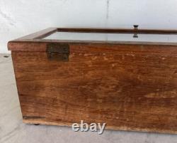 Antique Vintage Wooden Glass General Store Display Case Box