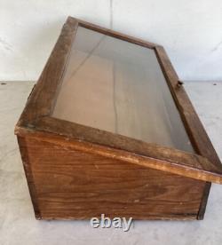 Antique Vintage Wooden Glass General Store Display Case Box