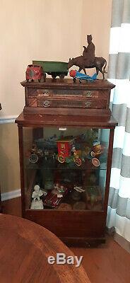 Antique WILIMANTIC 2 Two Drawer Wooden Spool Cabinet STORE DISPLAY CASE