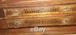 Antique WILIMANTIC 2 Two Drawer Wooden Spool Cabinet STORE DISPLAY CASE