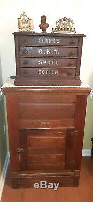 Antique WILIMANTIC 2 Two Drawer Wooden Spool Cabinet STORE DISPLAY CASE
