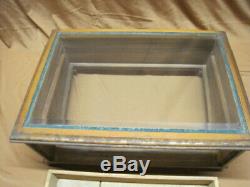 Antique Wood General Store Counter Display Case Box Mercantile Beveled Glass