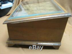 Antique Wood General Store Counter Display Case Box Mercantile Beveled Glass