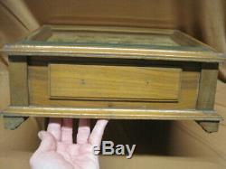 Antique Wood General Store Counter Display Case Box Mercantile Beveled Glass