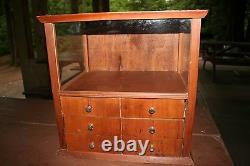 Antique Wood Ship Model Taxidermy Country Store Table Top Display Case Vintage